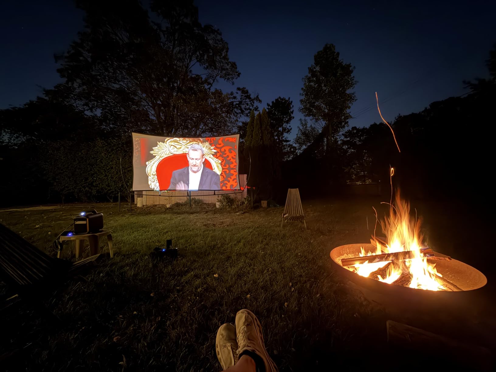 NEBULA Mars 3 Outdoor Portable Projector - 1000 ANSI Lumens, 5H Battery, AI-Powered Image, 200 Inch Home Theater, Android TV, for Backyard and Camping customer photo 2