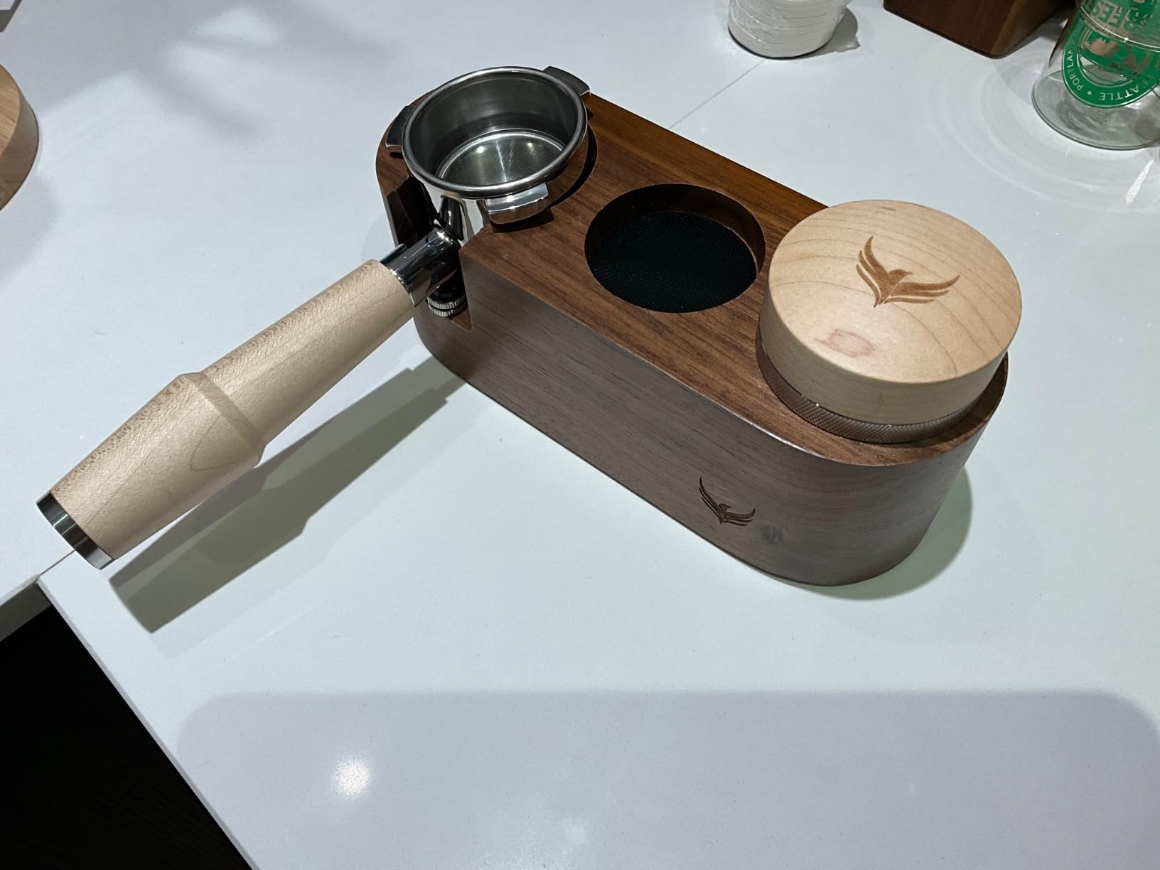Espresso Tamping Station 54mm For Breville Espresso Machine Accessories, Rosewood Portafilter Holder Tamping Mat Espresso Coffee Equipment customer photo 1