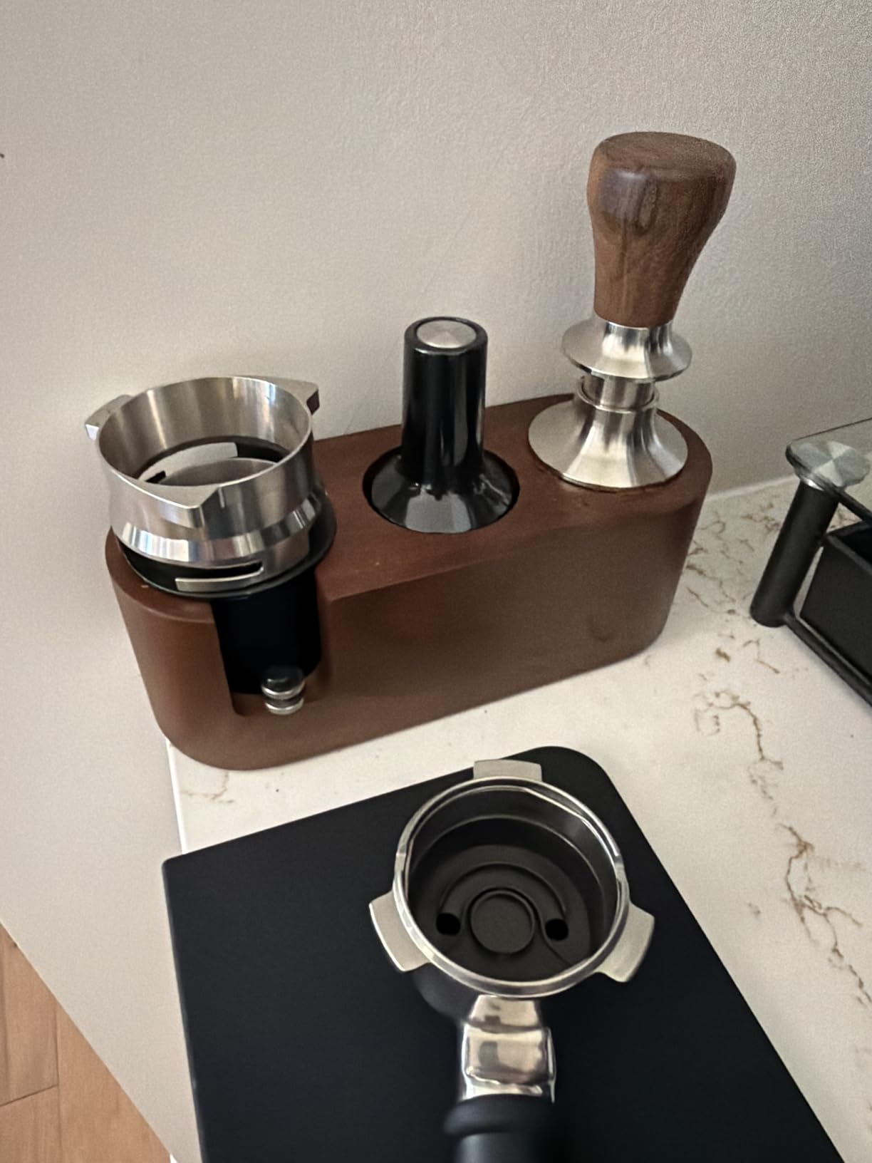 Espresso Tamping Station 54mm For Breville Espresso Machine Accessories, Rosewood Portafilter Holder Tamping Mat Espresso Coffee Equipment customer photo 2