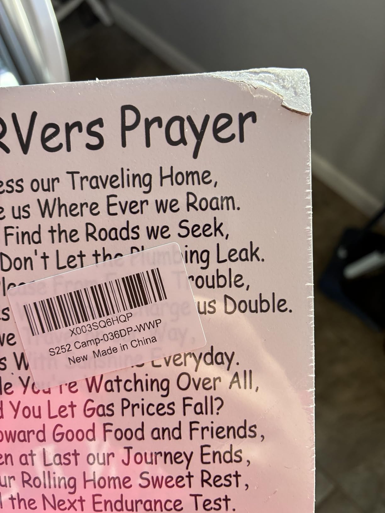 The RV Prayer Sign Wood Block,Funny RV Decor for Camper Inside | Rustic Camper Decor for Inside Travel Trailers/Camping Gifts for Campers/ 5