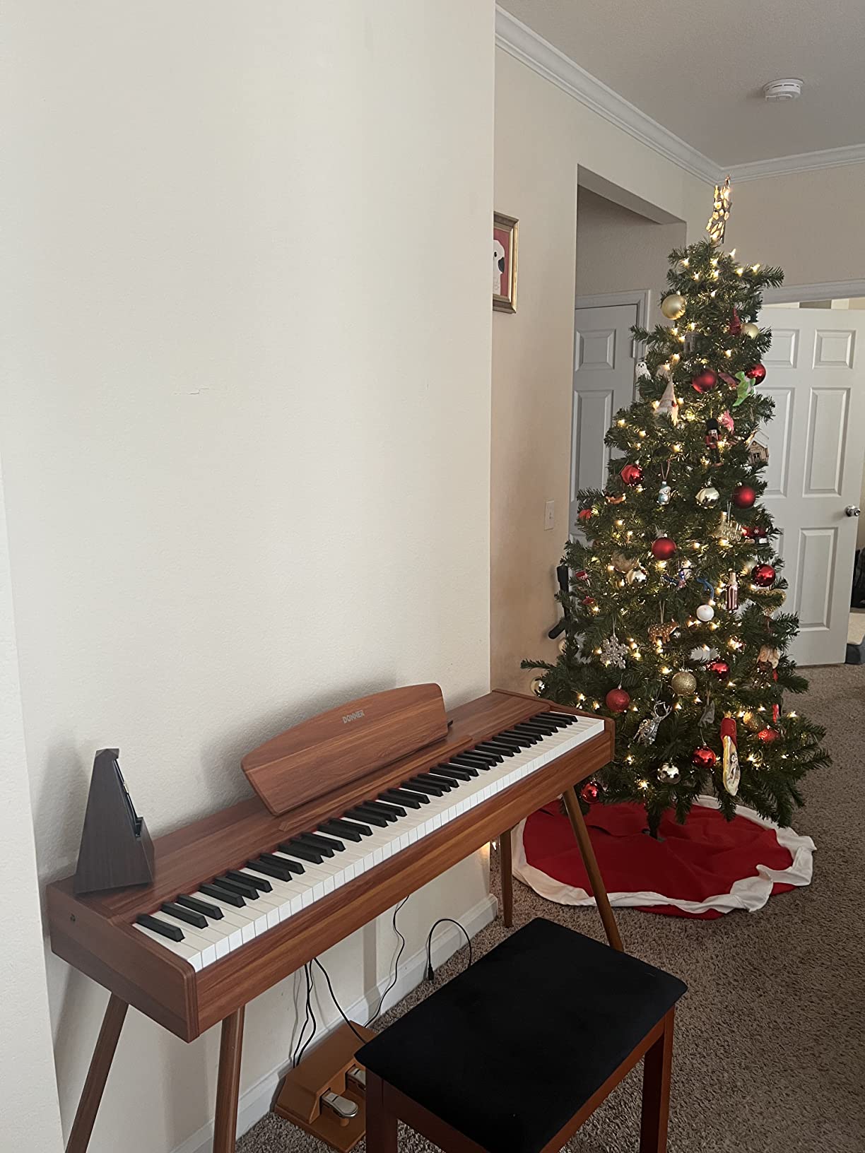 Donner DDP-80 PLUS Digital Piano 88 Key Weighted Keyboard, Home Electric Piano, Supports USB-MIDI & Headphones Connection, Semi-open Cover Designed, with Metal Three Pedal, Power Adapter customer photo 2