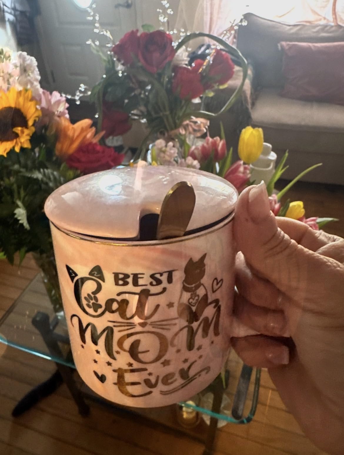 Biching Retirement Gift for Woman 2026 - Retirement Gifts for Women | Coworker Leaving, Farewell, Going Away, Goodbye Gifts, Retired Free And Fabulous - 14oz Pink Marble Coffee Mug, Gift Box customer photo 1