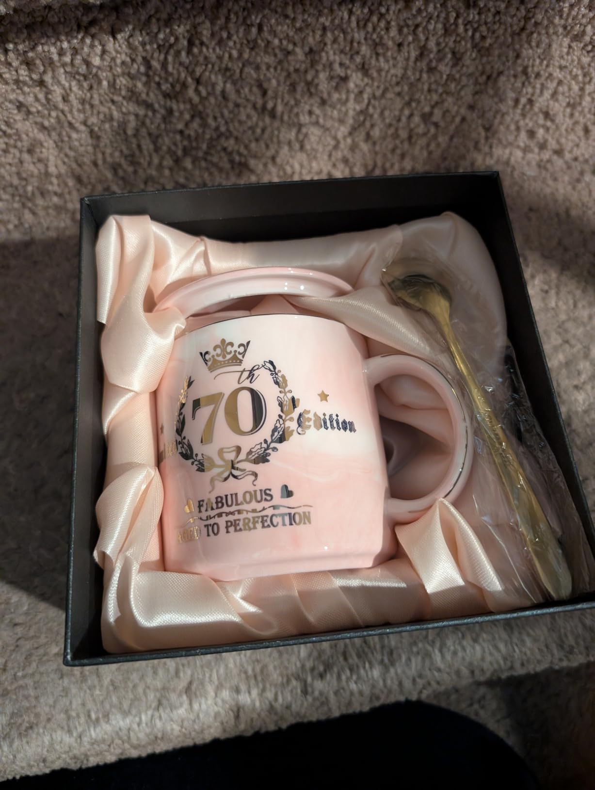 Biching Retirement Gift for Woman 2026 - Retirement Gifts for Women | Coworker Leaving, Farewell, Going Away, Goodbye Gifts, Retired Free And Fabulous - 14oz Pink Marble Coffee Mug, Gift Box customer photo 2