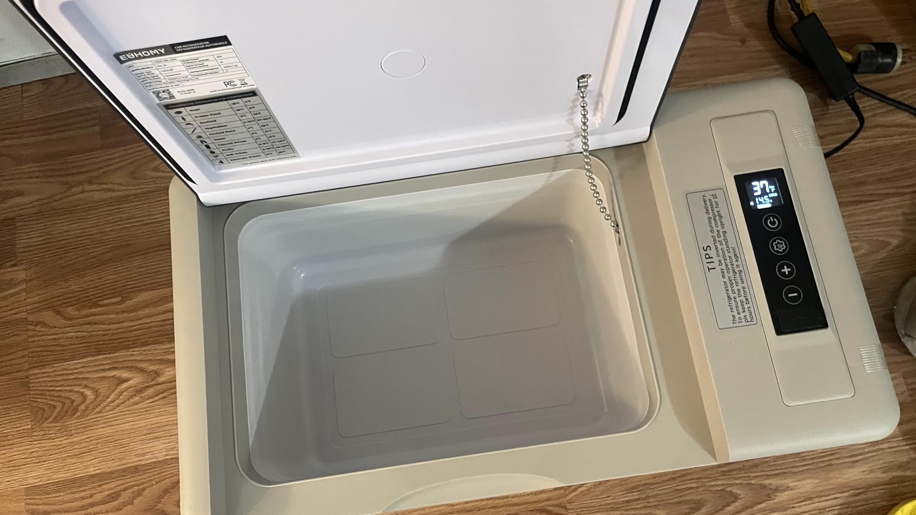 EUHOMY 19QT 12 Volt Refrigerator, -4℉~68℉ Electric Cooler for Car | No Ice Needed, 12V&100-240V, Compressor Cooling, ECO/MAX Modes, 3-Level Battery Protection, Truck/Travel/Home Use, Low Noise customer photo 1
