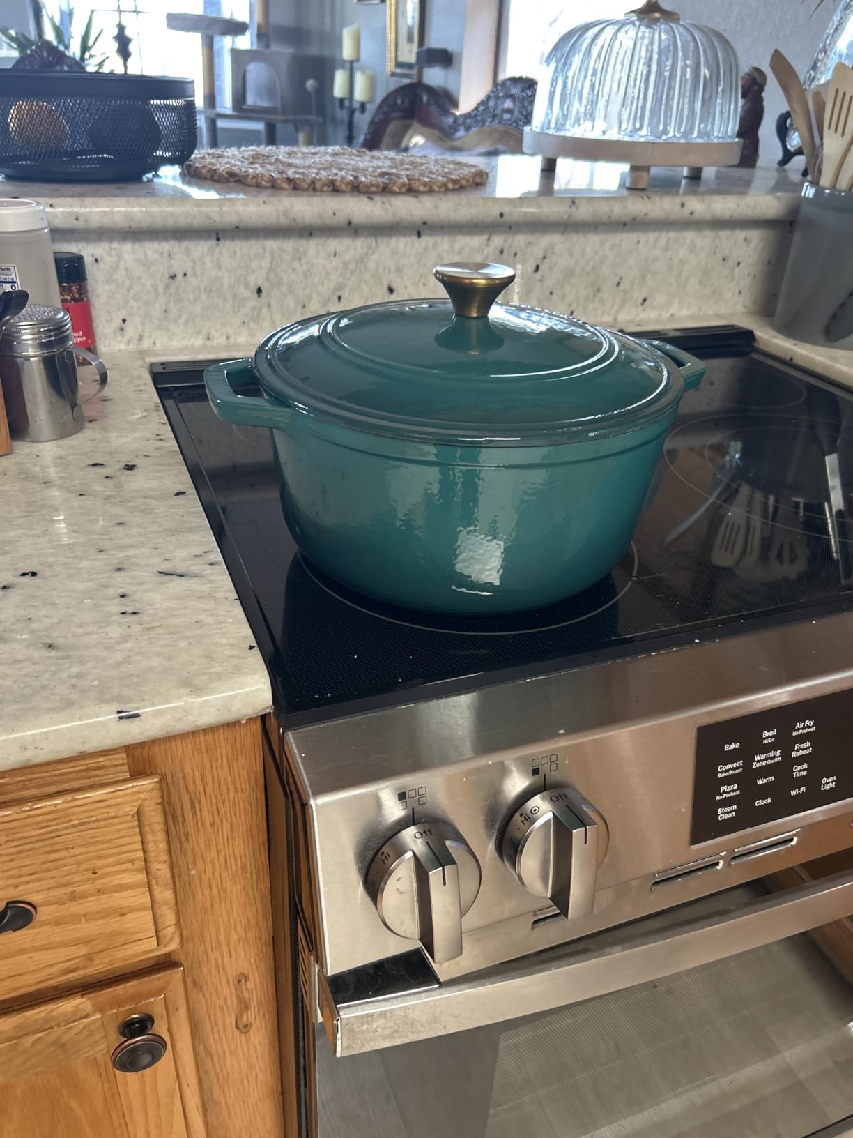 Mueller DuraCast 6 Quart Enameled Cast Iron Dutch Oven Pot with Lid | Sourdough Bread Baking, PFOA-Free, 500F Oven Safe - All Cooktops incl. Induction, Braising & Slow Cooking, Emerald customer photo 1