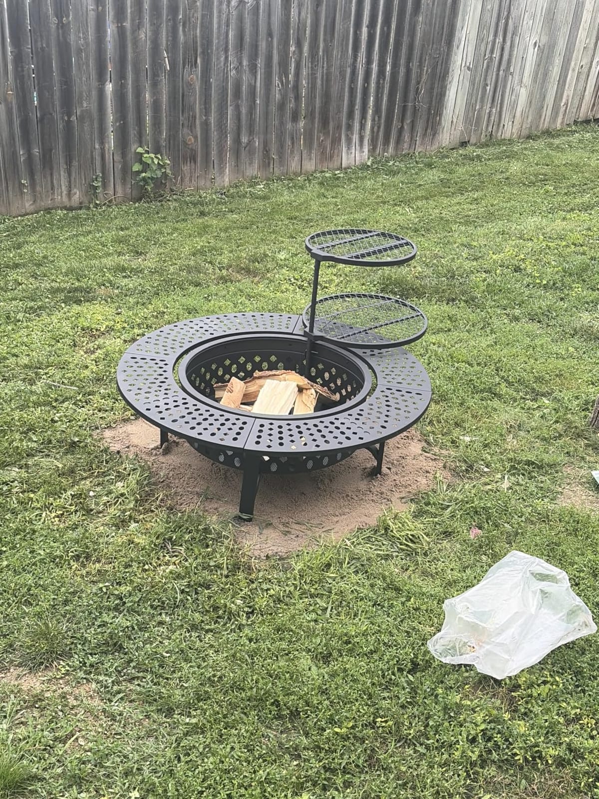 OutVue 36 Inch Fire Pit with 2 Grills,Wood Burning Fire Pits for Outside | Fire Pit with Lid, Poker & Round Waterproof Cover, BBQ& Outdoor Firepit & Round Metal Table 3 in 1 for Patio, Picnic, Party customer photo 2