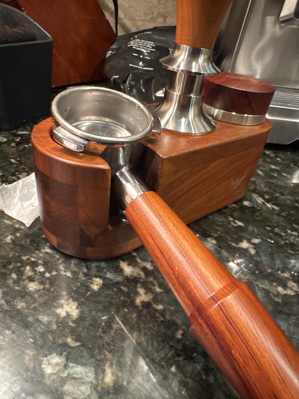 54mm Bottomless Portafilter Breville Compatible Rosewood Handle & Naked 18-21 Gram Filter Basket Included Fits Barista Express, Pro, Touch, Bambino Plus, Infuser, Duo Temp Pro Impress customer photo 2