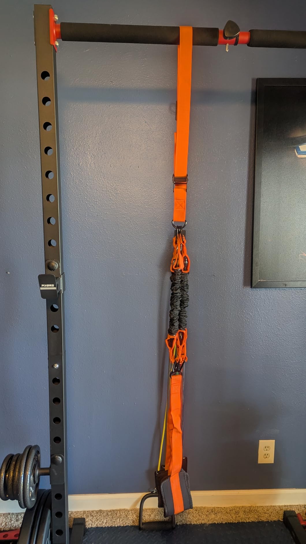 FLYBIRD SR1 Squat Rack, Adjustable Power Rack for 6FT/7FT Barbells with Pull-Up Bar, 22 Adjustment Positions, J-Hooks and Safety Spotter Arms customer photo 2