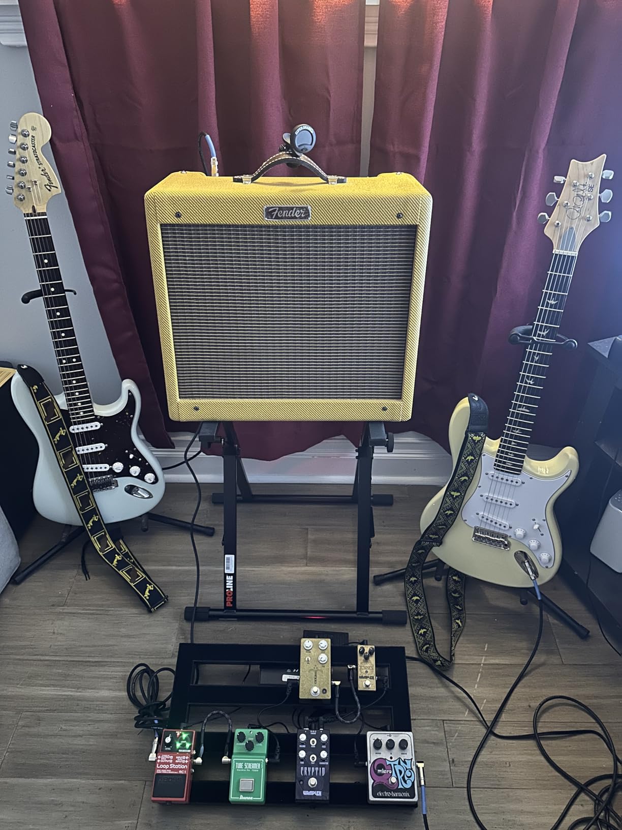 Ghost Fire Guitar Pedal Board Aluminum Alloy 1.76lb Super light Effect Pedalboard 19.8''x11.5'' with Carry Bag and Effects Pedal Patch Cables(3 Pack) customer photo 1
