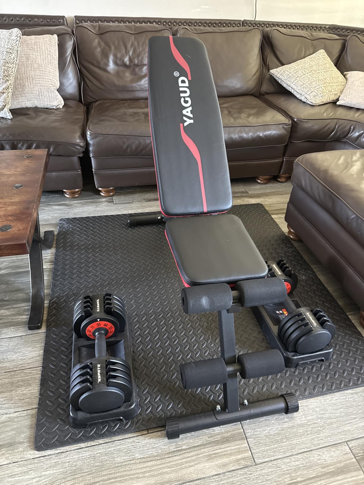Yagud Weight Bench Press, Adjustable Workout Bench, Foldable Strength Bench | 8 Levels Adjustable, 880LBS Capacity Weight Bench with Fast 2-Sec Folding, Incline & Decline Positions for Full-Body Home Gym customer photo 2