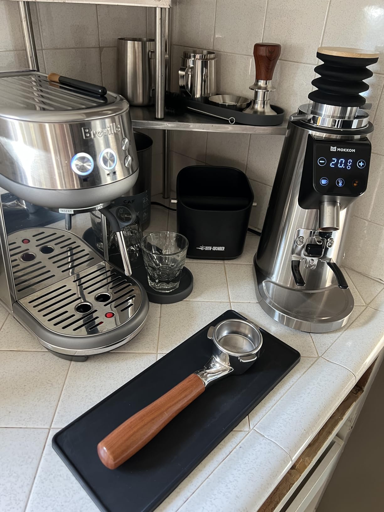 MHW-3BOMBER Espresso Knock Box, 1.2L (15 Cups) Coffee Knock Box with Removable Knock Bar and Anti-slip Pads for Espresso Puck, Coffee Ground, Durable Espresso Accessories, Black GB5967B customer photo 2