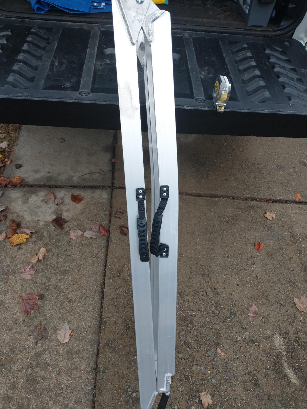 Aluminum Motorcycle Ramp with Handle - 750 Lbs Capacity, 7.5ft Folding Ramp with Load Straps for Pickup Trucks, Dirt Bikes, Motorcycles | 89