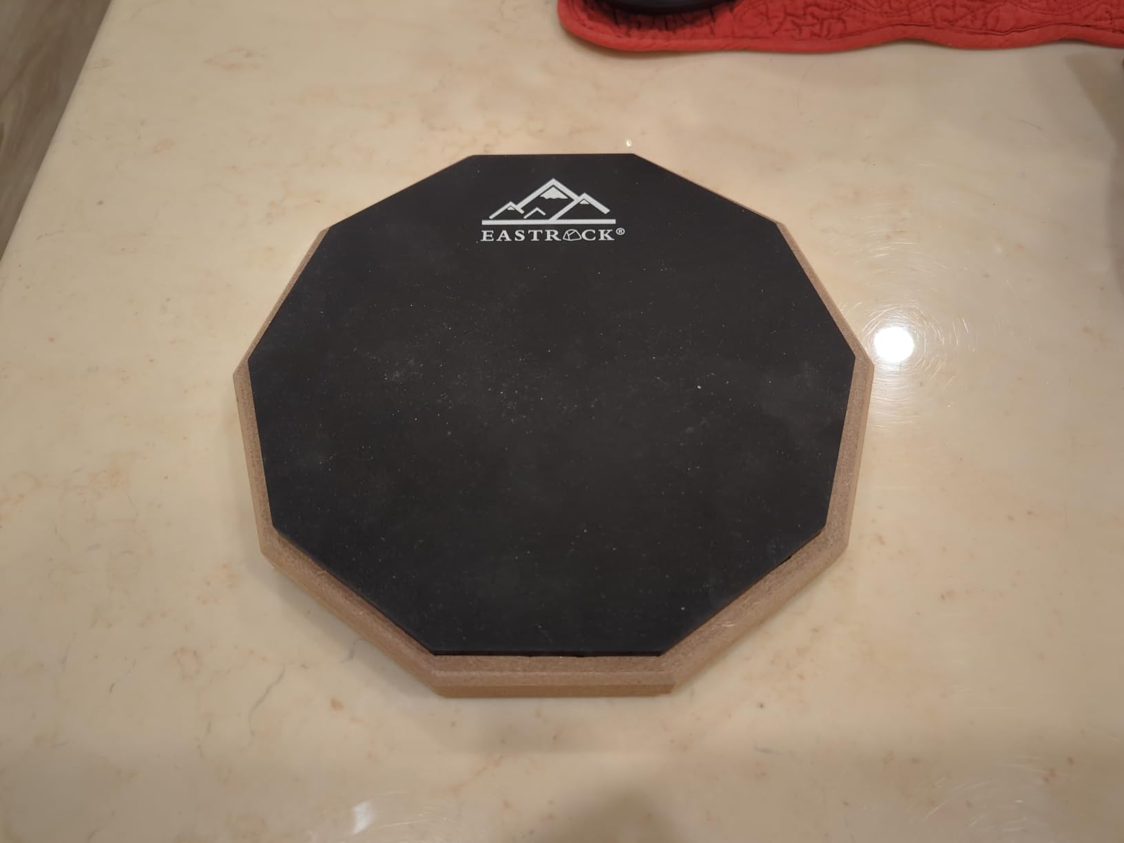 EASTROCK 8 Inches Practice Drum Pad, Double Sided Silent Drum Pad, Gray | Silicone Dumb Drum Pad with Non-Slip Base customer photo 1
