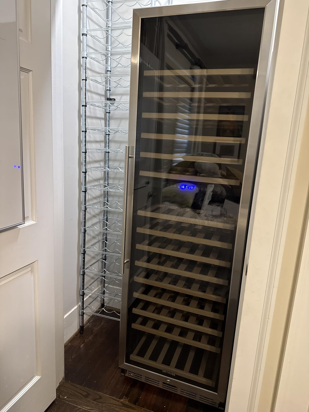 ORYMUSE 24 Inch Dual Zone Wine and Beverage Refrigerator, Built-in or Freestanding Cooler with French Doors, Under Counter Drink Fridge with Upgraded Compressor for Beer, Wine, and Soda customer photo 2