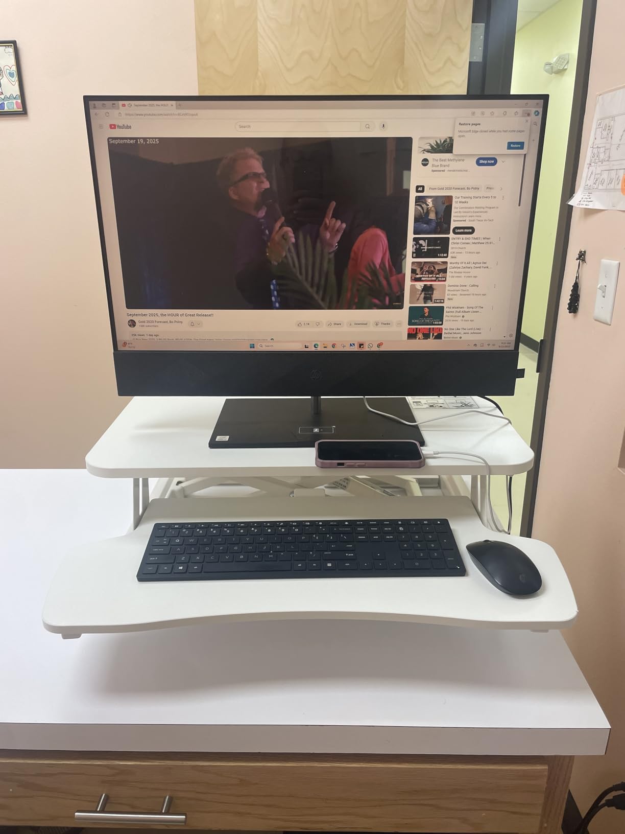 VIVO Black 48 in Standing Desk Converter, DESK-V048KB | Extra Large, Height Adjustable, Stand Up Desk Riser, Keyboard Tray, Dual Monitor & Laptop Workstation, Black Frame, K Series customer photo 2