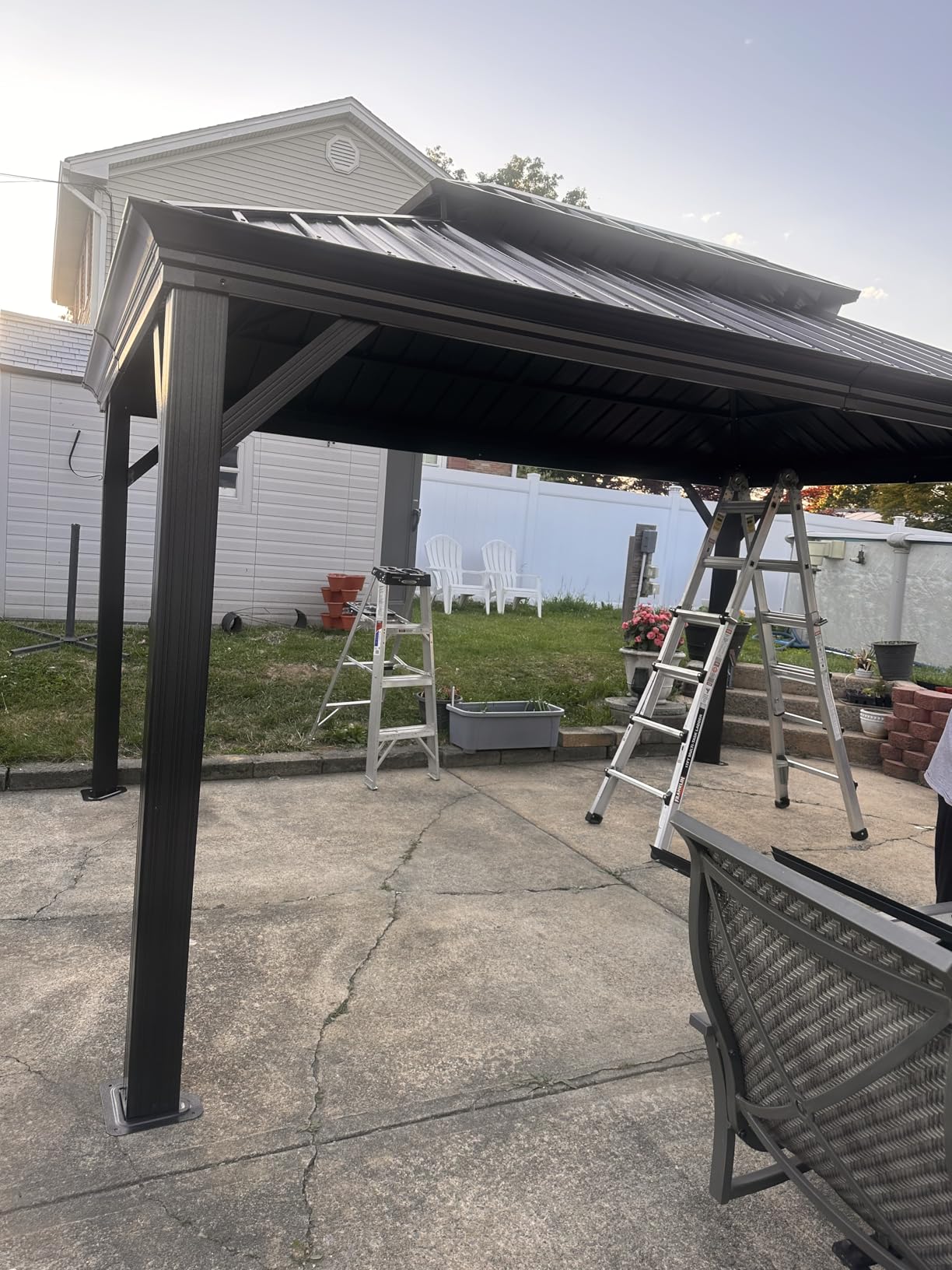 Aoxun 12' X 16' Hardtop Gazebo with Drainage, Aluminum Outdoor Gazebos | Patio Pergola with 4.7