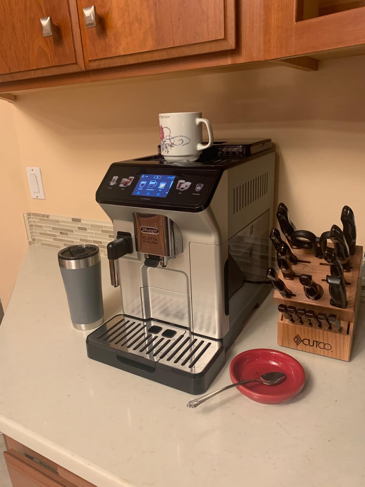 De'Longhi Eletta Explore Espresso Machine with Coffee Grinder, Milk Frother | #1 Worldwide Espresso Machine Maker, 50+ One-Touch Recipes, Travel Mug, Hot & Cold Frother, Built-in Grinder, 4 User Profiles customer photo 1