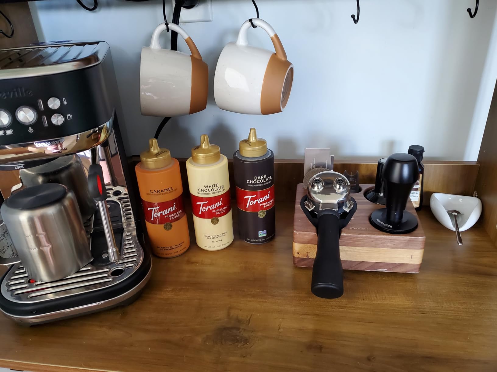 Normcore Espresso Tamping Station For 54mm 58mm Espresso Machine Accessories, OAK Tamping Mat Portafilter Holder, Espresso Coffee Equipment, Solid American White OAK Wood customer photo 1