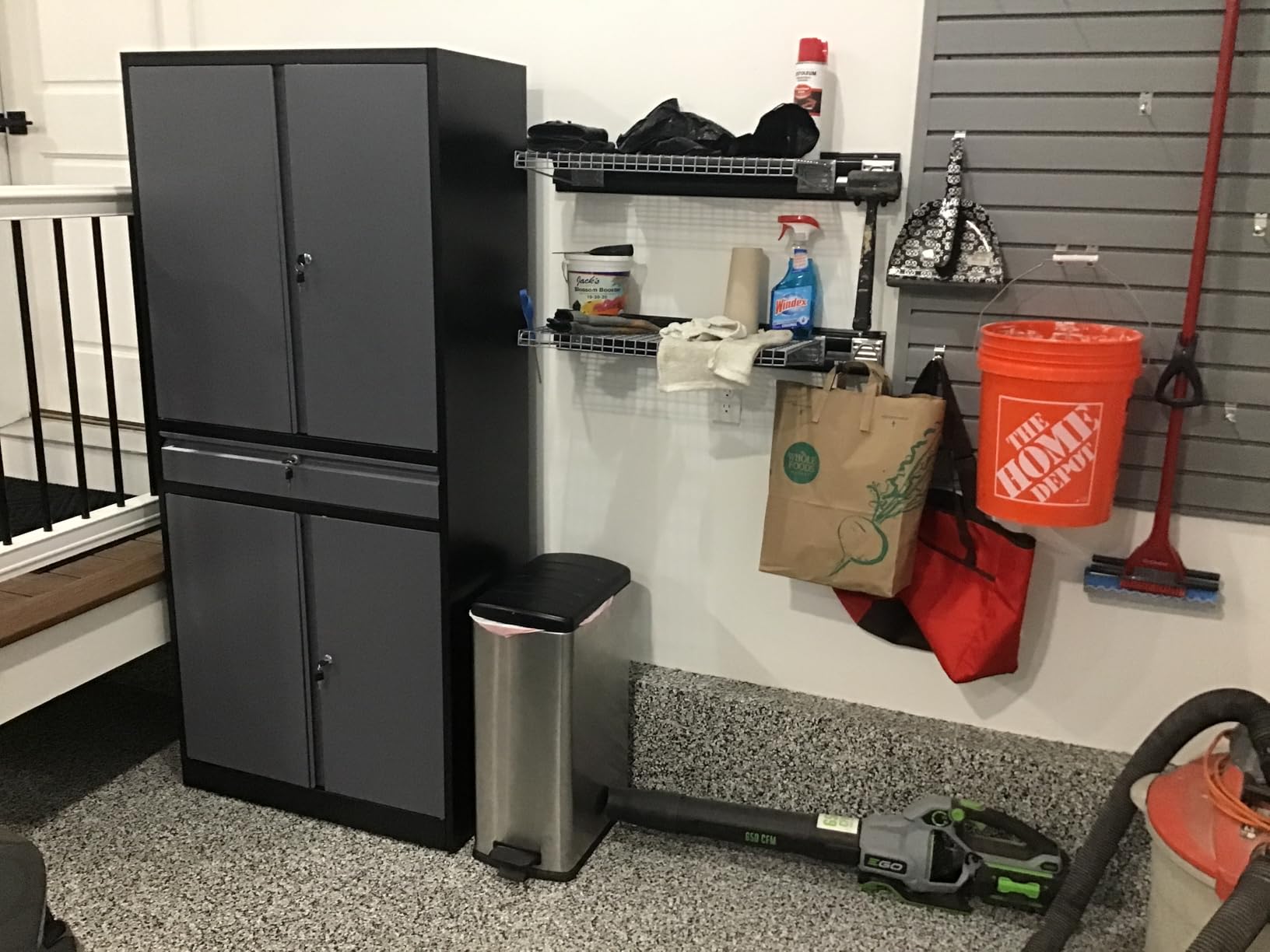 Letaya Metal Garage Storage Cabinet with Drawer, 4 Door Tool Cabinet with Lock-2 Adjustable Shelves for Garage Home Office Utility Room (Black) customer photo 1