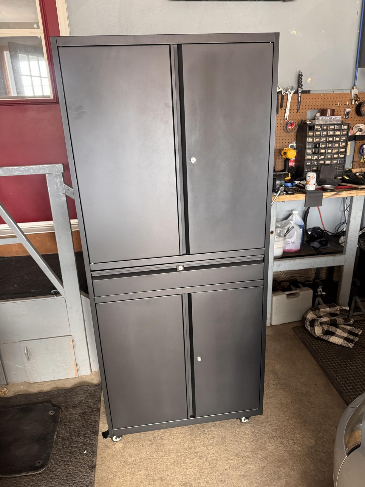 Metal Garage Storage Cabinet with Locking Doors and Adjustable Shelves, 71