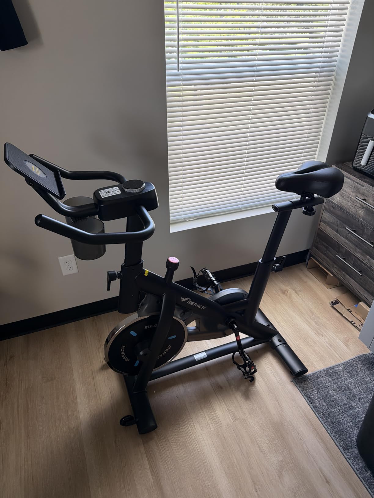 MERACH Exercise Bike, Magnetic Friction Stationary Bike for Home with APP customer photo 1