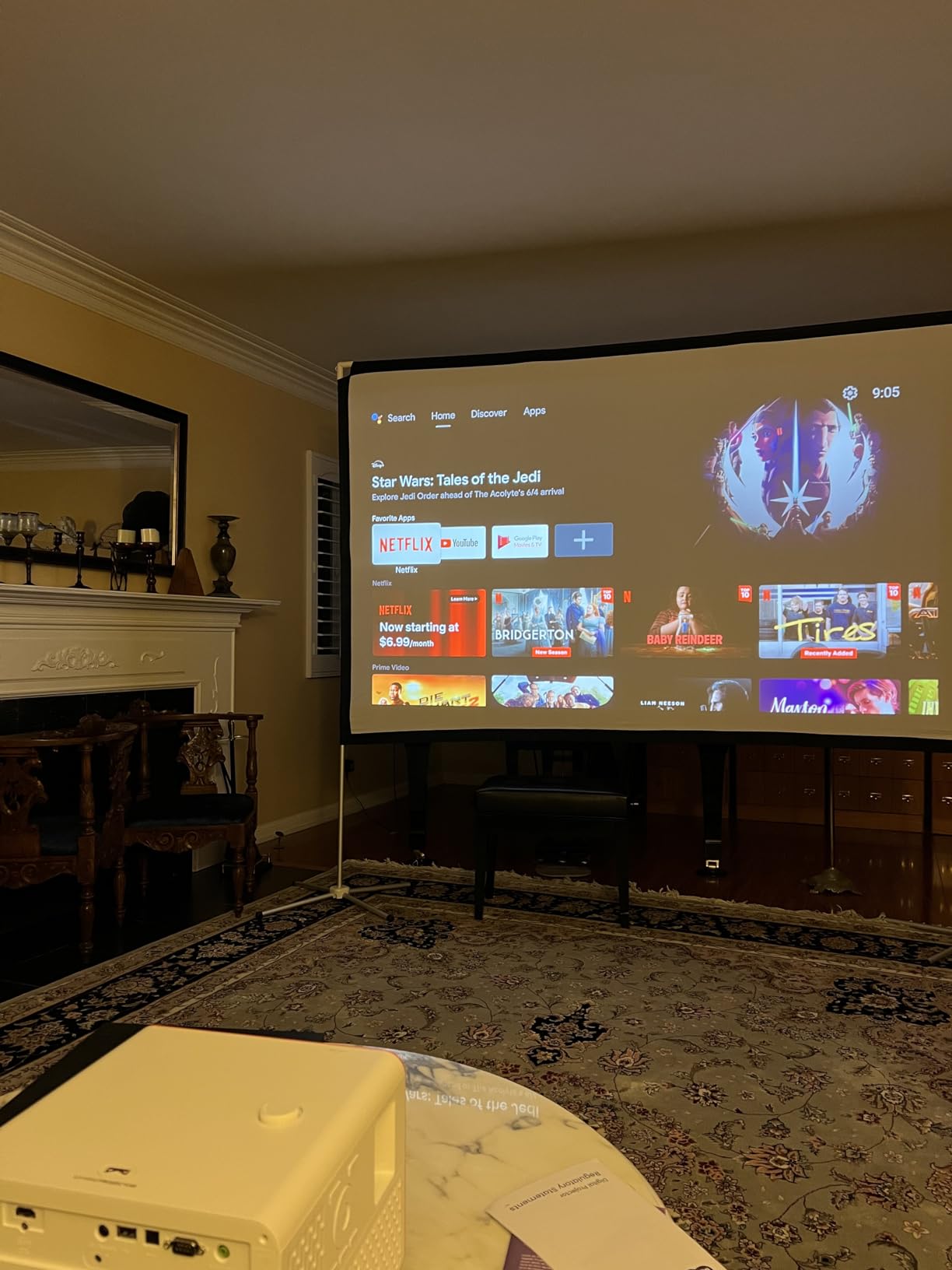 BenQ X3100i True 4K 4LED Gaming Projector 4.2ms Response time ANSI 3300 Lms | 3300 ANSI Lumens, 240Hz Refresh Rate, 100% DCI-P3, Android TV, TreVolo Speakers, eARC, FPS RPG SPG Gaming Mode, 3 yr warranty customer photo 1