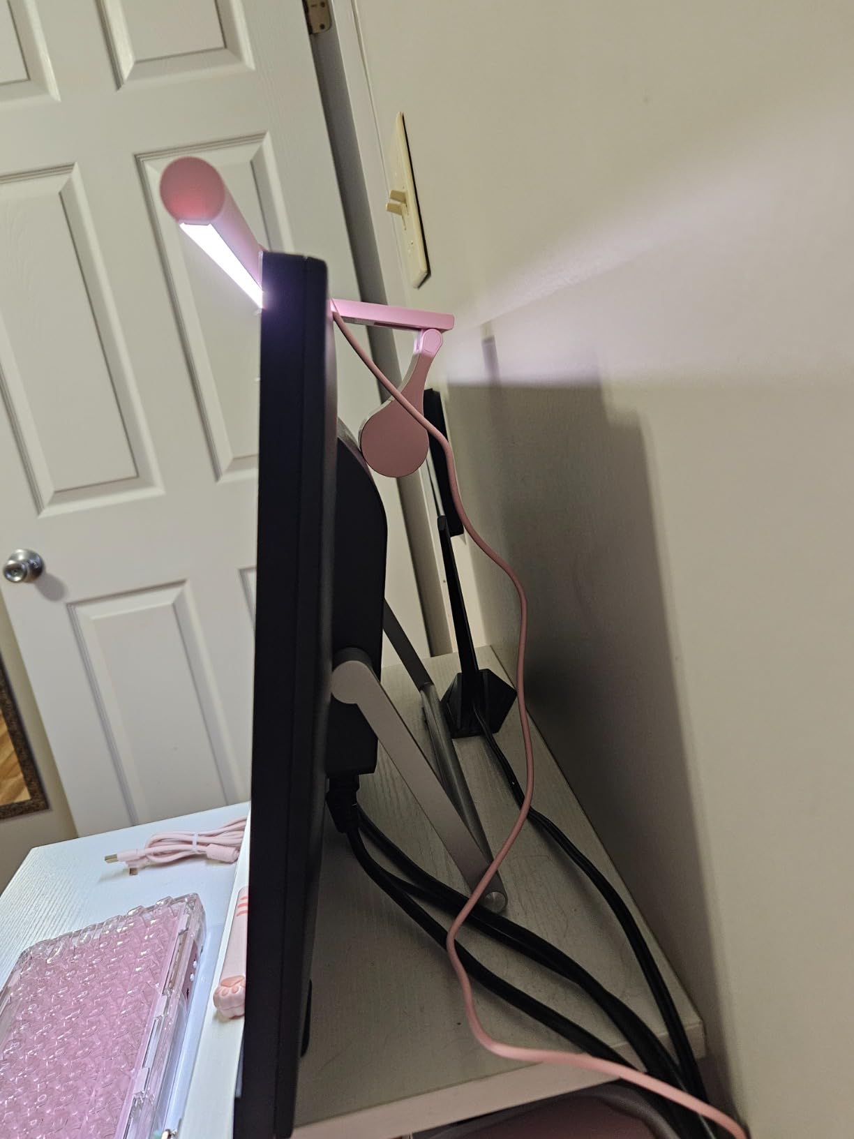 Computer Monitor Light Bar with Remote, Eye-Care Monitor Light Backlight Desk Lamp for Home Office Gaming, Stepless Dimming Brightness and Color Temperature, No Screen Glare, Gray customer photo 2