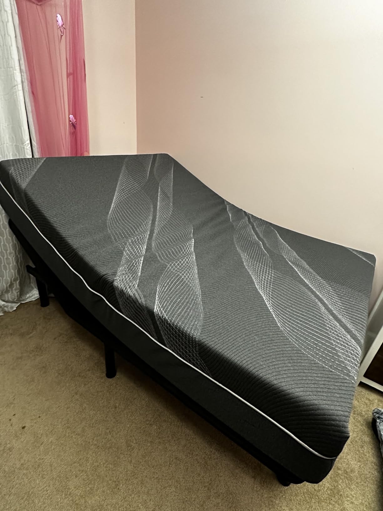 Dyonery Twin XL Adjustable Bed Frame + 12 Inch Gel Memory Foam Mattress | Wireless Remote, Head and Foot Incline, Zero Gravity, Gel-Infused Foam, Fiberglass Free Mattress, Tools-Free Assembly customer photo 2