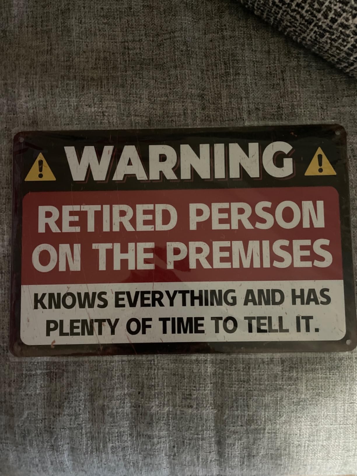 ALKB Funny Retirement Gift for Men & Women 2026 - 'Warning Retired Person On Premises' Sign 8x12