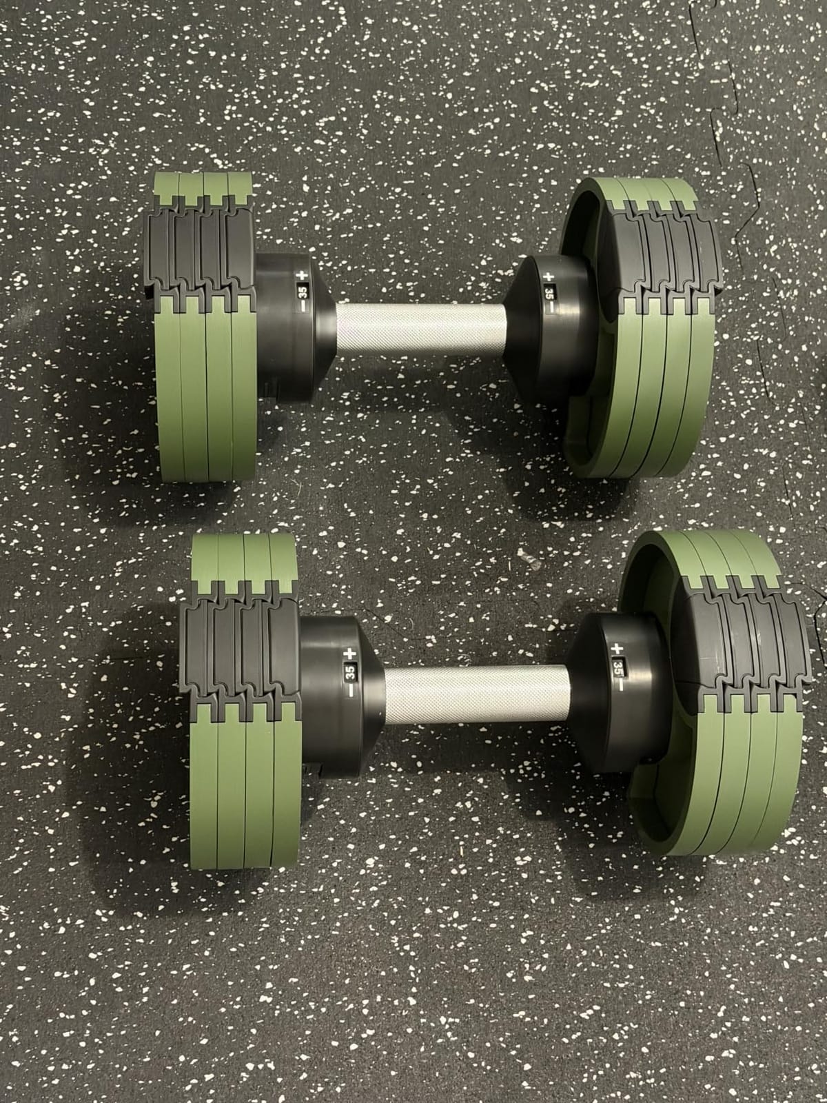 Nuobell 580 Adjustable Dumbbells, 5-80 lb, Set of 2 Free Weights | 5 lb Increments, Instant Twist-handle Adjustment, Knurled Aluminum handles, Replace 16 Pairs of Dumbbells, Trays included customer photo 2