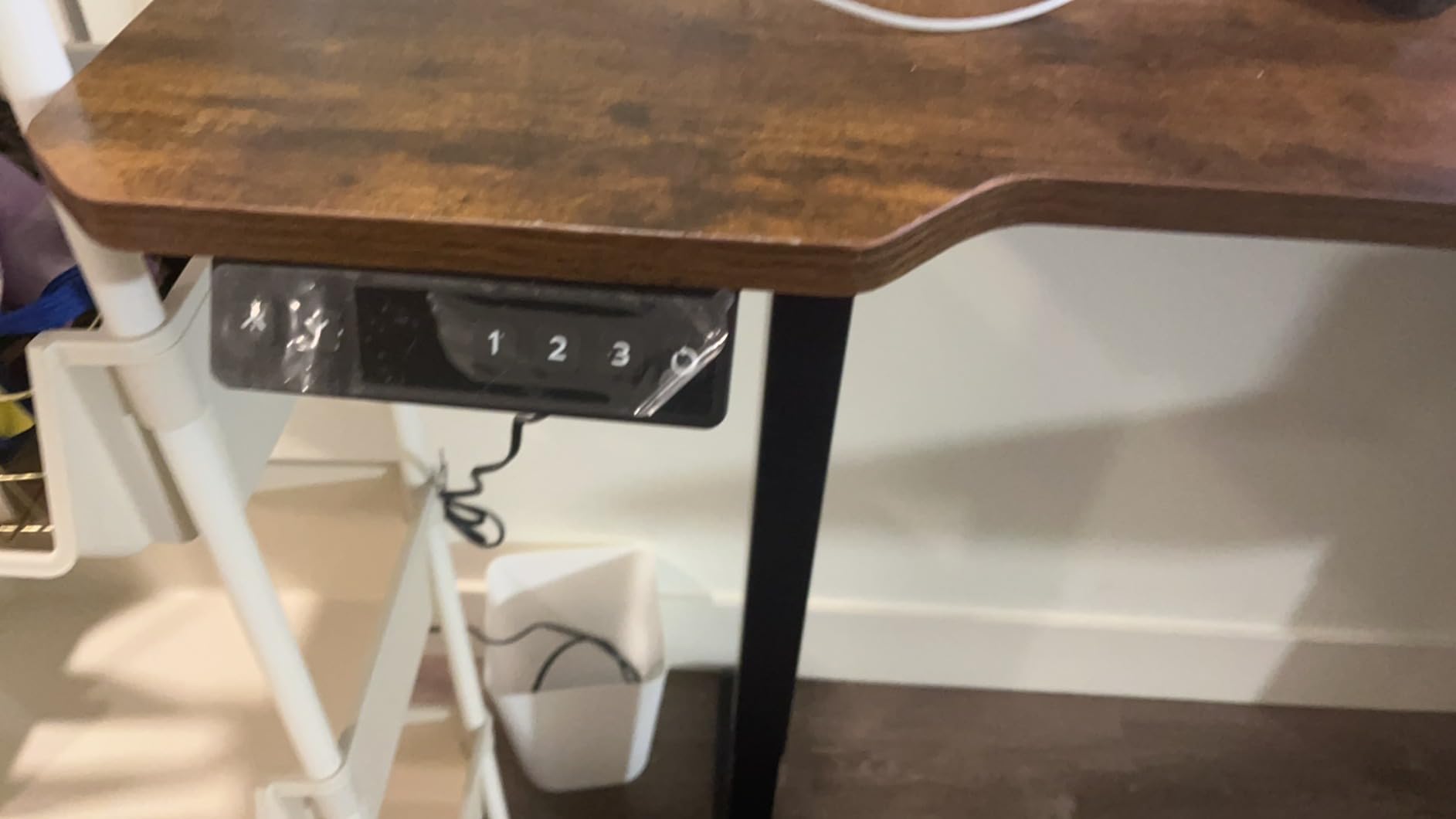 Acrolix L Shaped Electric Standing Desk - 59x40 Inch Reversible Corner Sit Stand Desk with Hook&Cup Holder,Electric Height Adjustable Table,for Home Office Gaming Computer Desk, Rustic Brown customer photo 1
