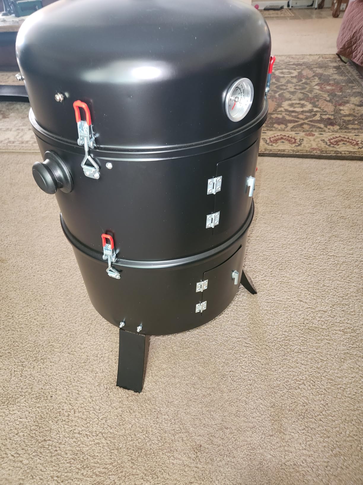 VINGLI 18 Inch Multi-Layer Charcoal BBQ Smoker Grill, Heavy Duty Round Grill, Vertical Smoker with Thermometer, for Outdoor Cooking customer photo 2