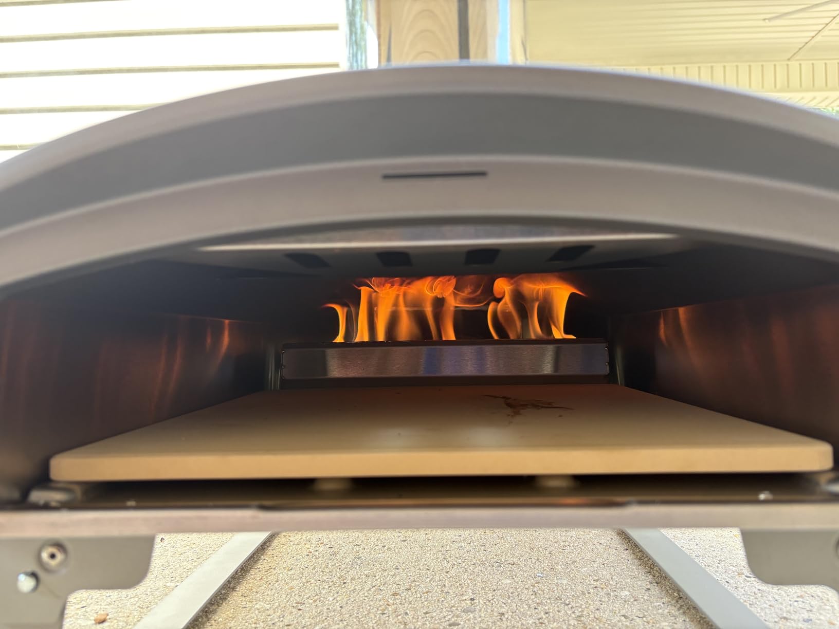Dual Fuel Pizza Oven, Wood & Charcoal Fired for Outdoor Cooking | Portable Countertop Oven with Pizza Stone for Backyard, Garden, Patio, Camping, RV & Tailgating, PS107 customer photo 1