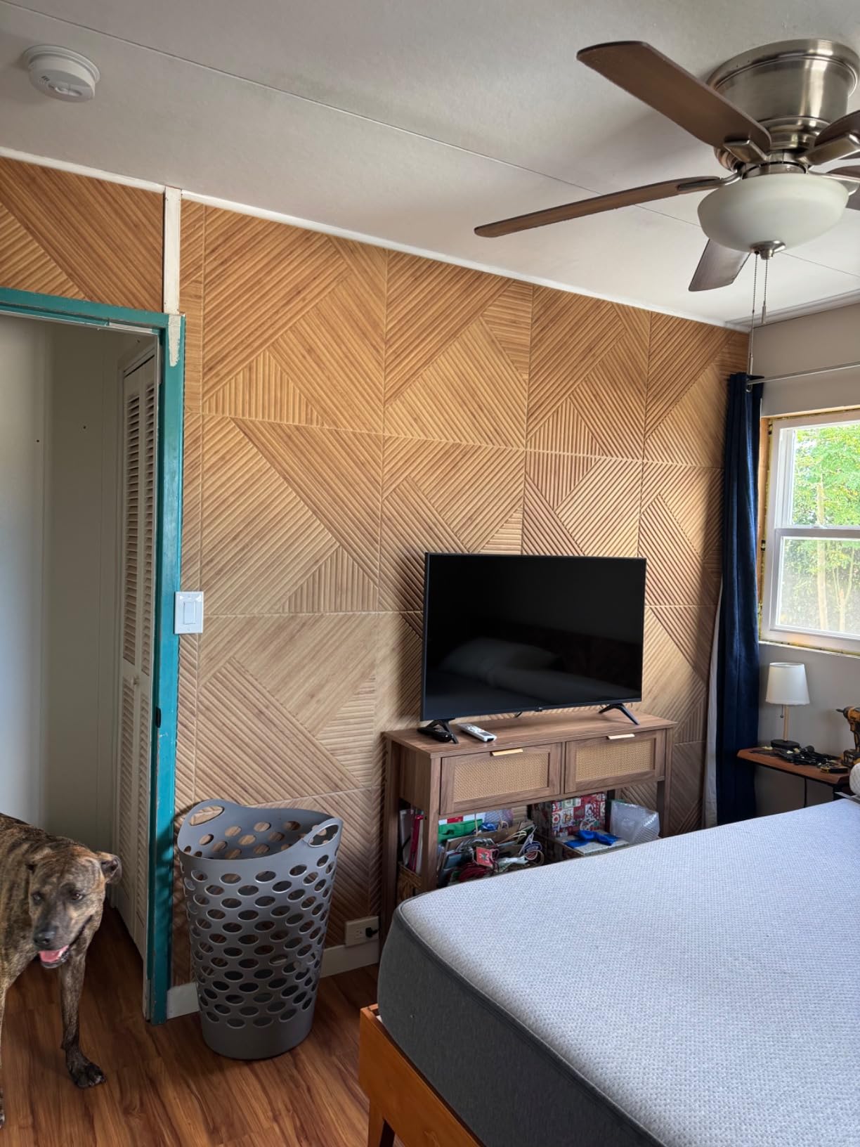 BUBOS 6-Pack Acoustic Panels, Wood Grain Sound Absorbing Panels, 23.6x23.6 customer photo 1