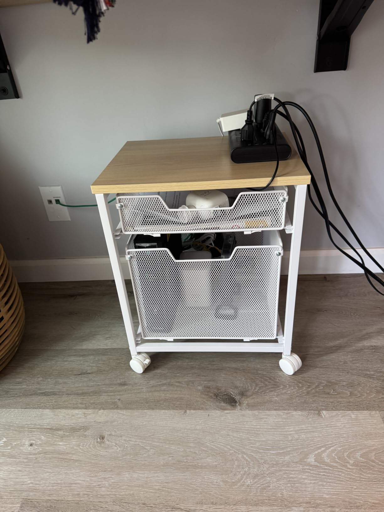 Rolling File Cabinet Cart, Printer Stand with Storage Drawer, Mobile Filing Cabinet on Lockable Wheel, Printer Cart with Hanging File Folder Organizer Beside Under Desk for Office Home customer photo 1