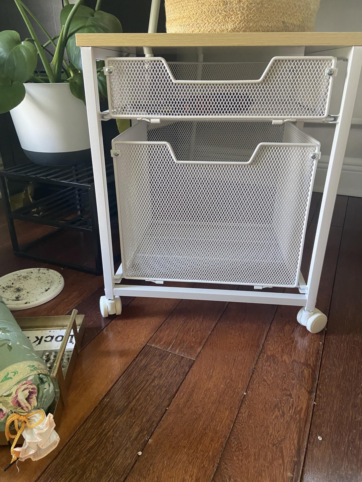 Rolling File Cabinet Cart, Printer Stand with Storage Drawer, Mobile Filing Cabinet on Lockable Wheel, Printer Cart with Hanging File Folder Organizer Beside Under Desk for Office Home customer photo 2