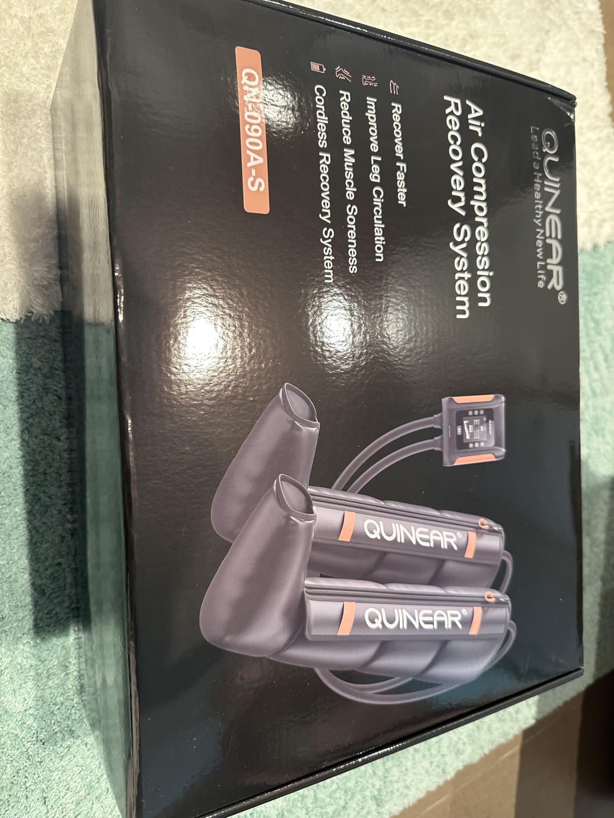 QUINEAR Professional Leg Recovery System, Cordless Air Compression Boots with Sequential Compression, Leg and Foot Massager, Fast Recovery Therapy for Athletes, FSA-HSA Eligible (Medium) customer photo 2