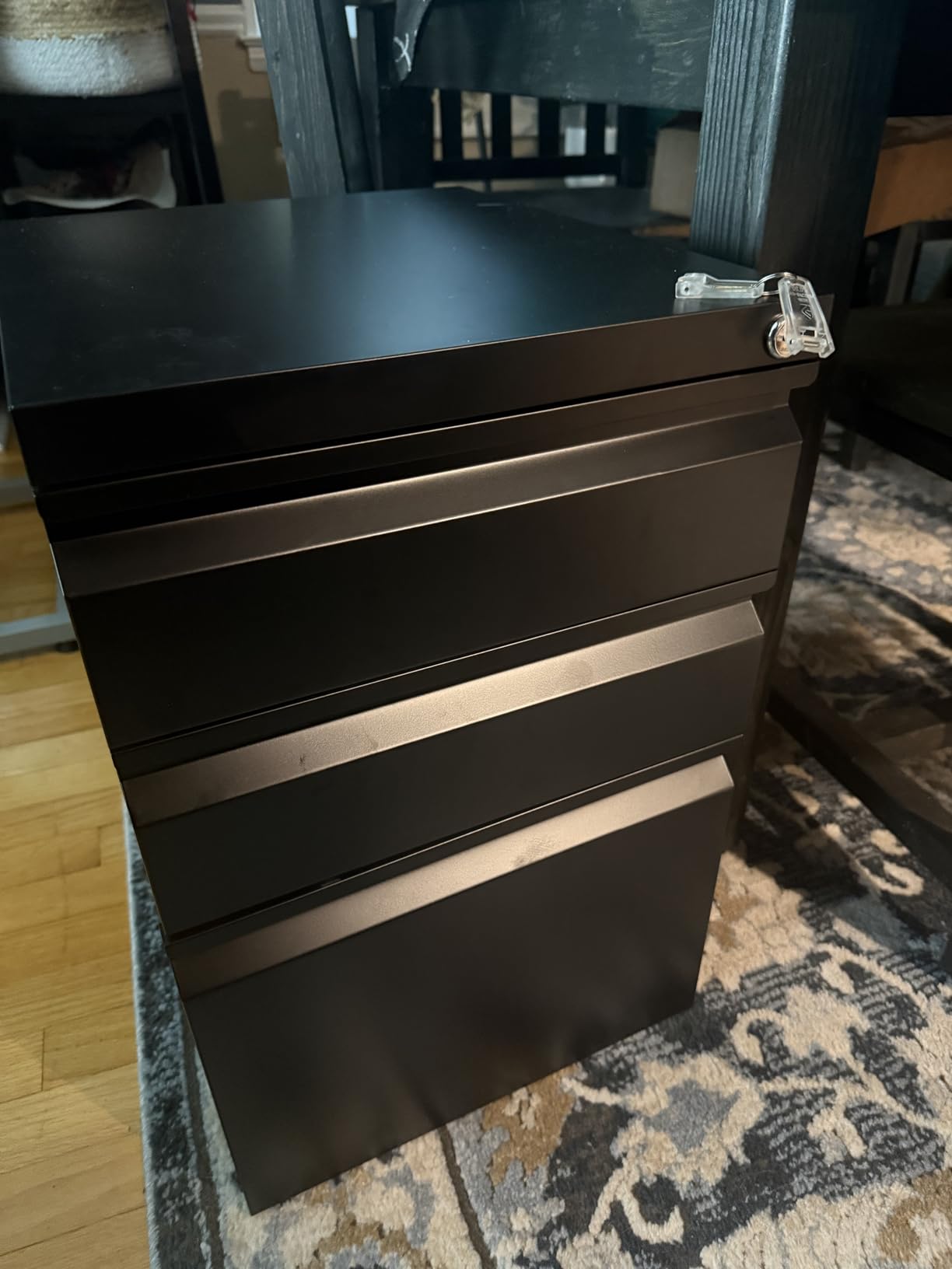 Letaya Mobile File Cabinet with Lock, 2 Drawer Under Desk Metal Rolling Filing Cabinets for Home Office Organizer Letters/Legal/A4 (Fully Assembled-Black) customer photo 1