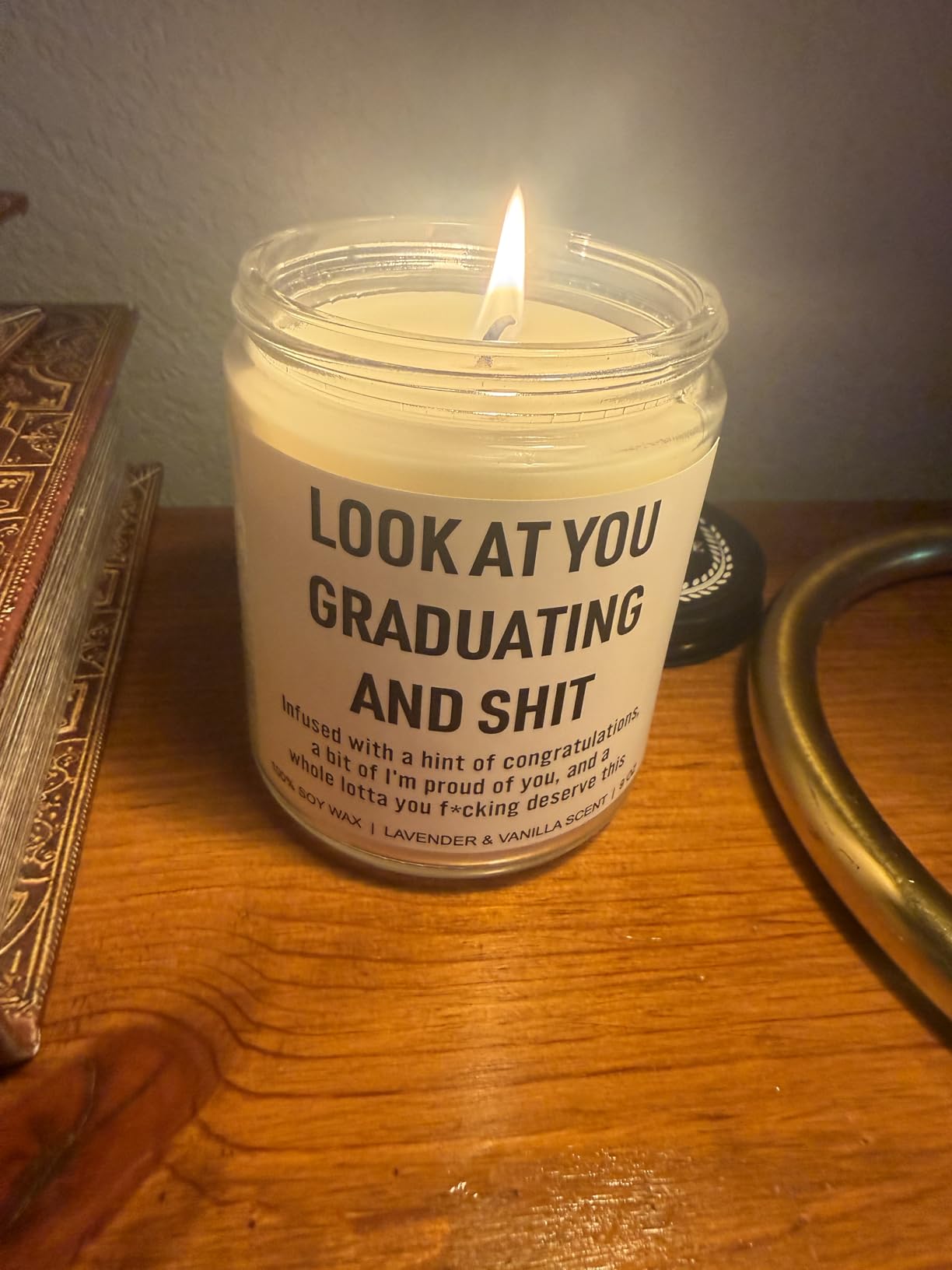 Younift Funny Grad Candle, 2026 Graduation Gifts for Her, Him - College, High School, Masters Degree, Phd, Law School, Nursing & Nurse Graduation Gifts for Women, Men - 9 oz customer photo 1