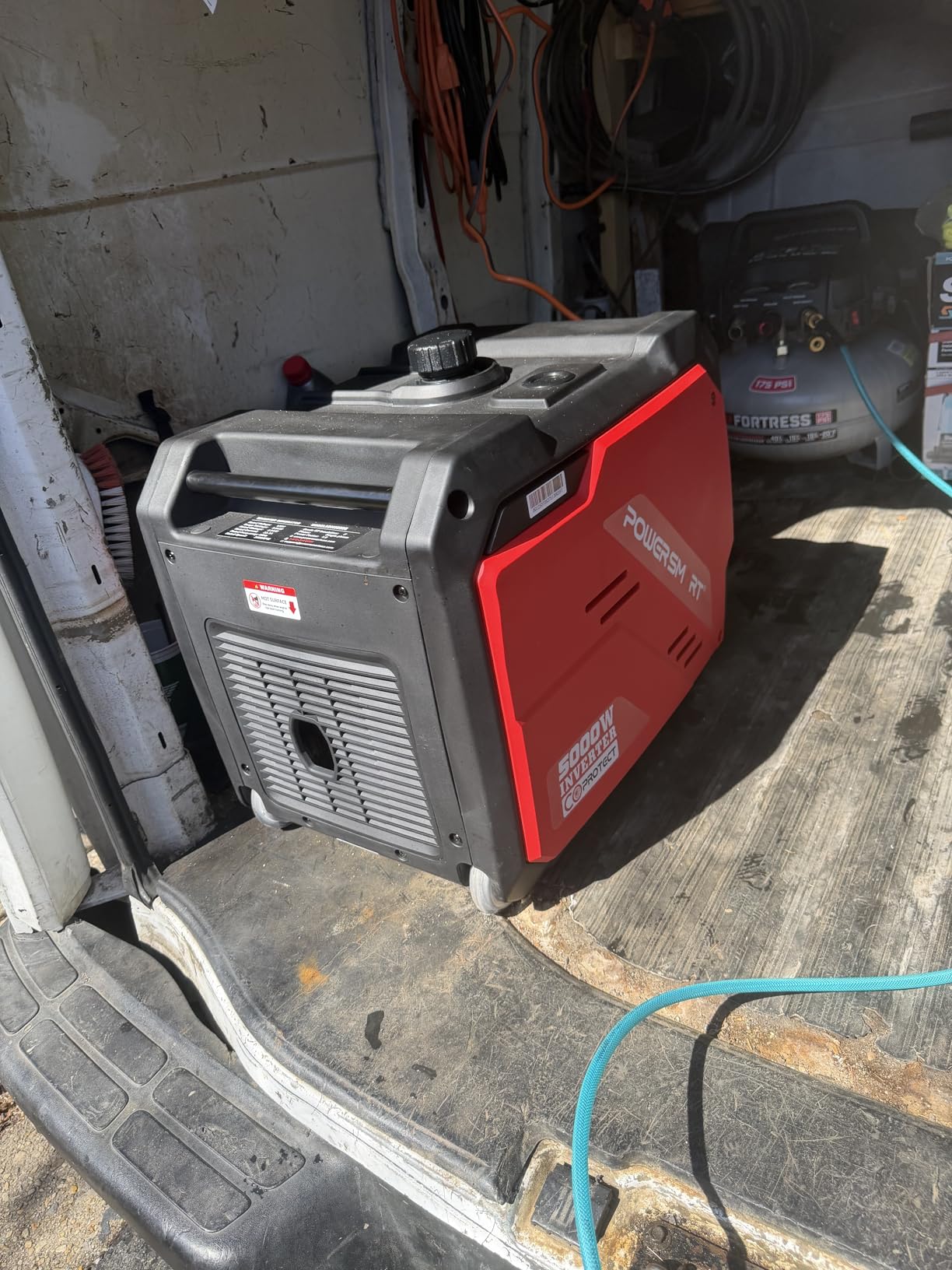 PowerSmart 4800 Watt RV-Ready Portable Inverter Generator for Home Use | Long Runtime 10 Hours; Super Quiet 58dBA; Complete Safety; Wheels Handle Kit; Digital Display customer photo 1