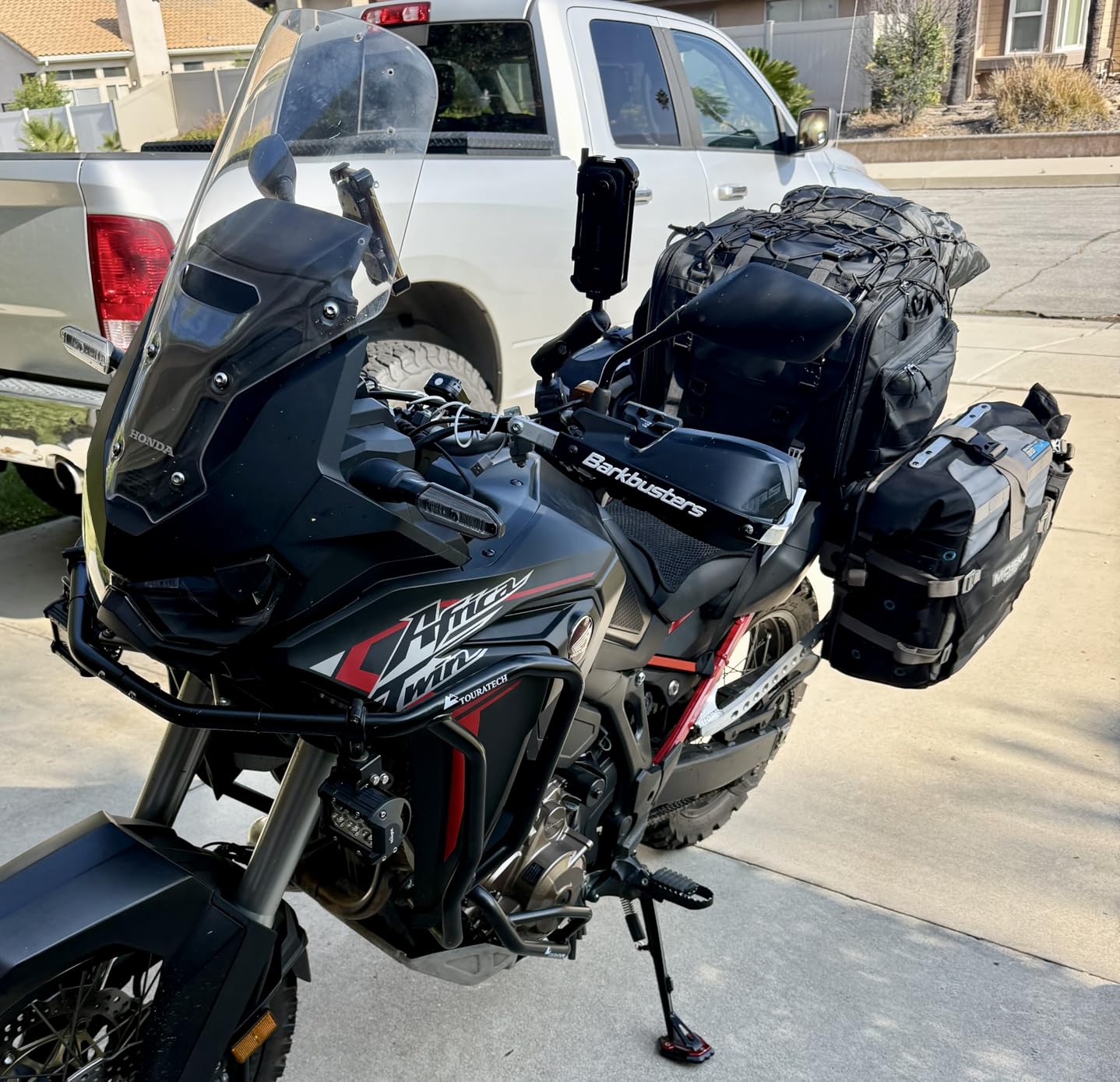 Rhinowalk Motorcycle Tail Bag, Expandable Motorcycle Travel Luggage Bags 33-45L, Waterproof All-Weather Trunk Rack Bag with Sissy Bar Straps & Helmet Rain Cover-Black customer photo 1