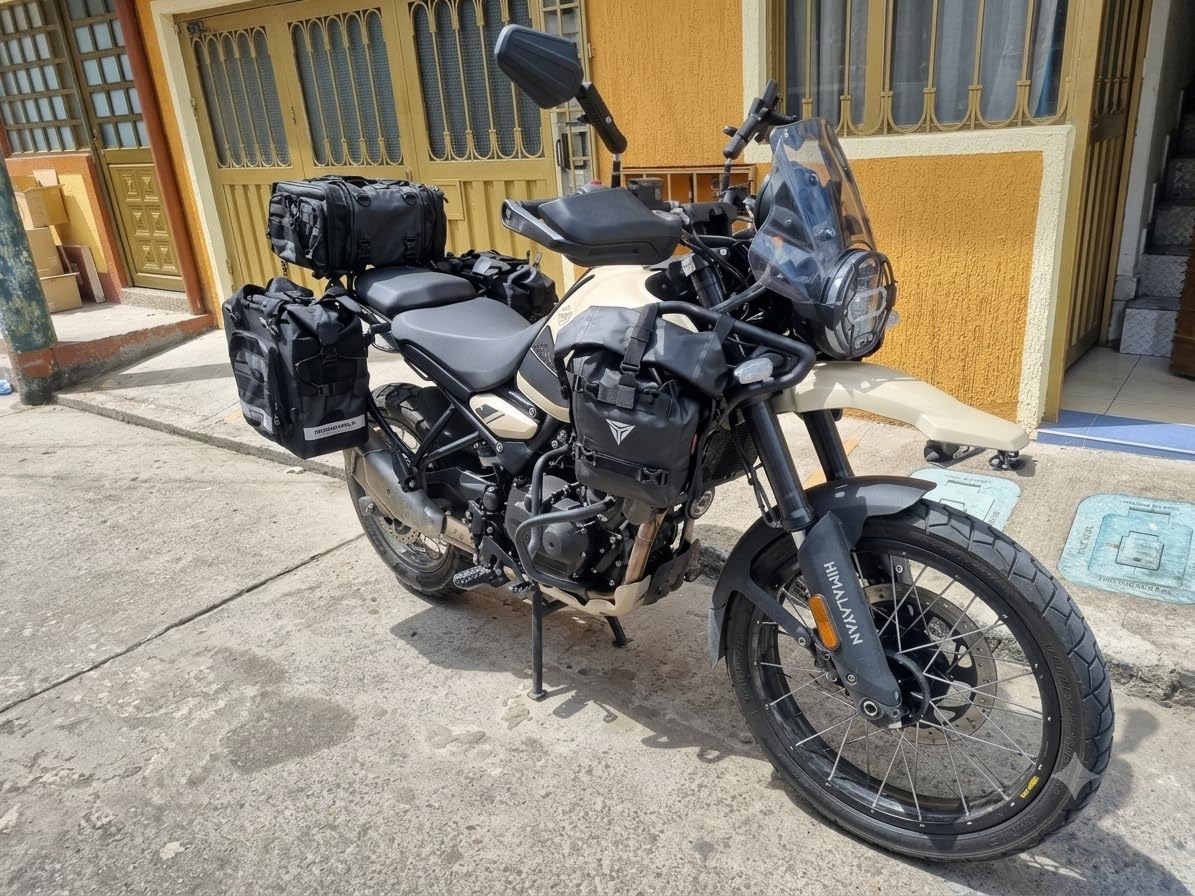 Rhinowalk Motorcycle Tail Bag, Expandable Motorcycle Travel Luggage Bags 33-45L, Waterproof All-Weather Trunk Rack Bag with Sissy Bar Straps & Helmet Rain Cover-Black customer photo 2