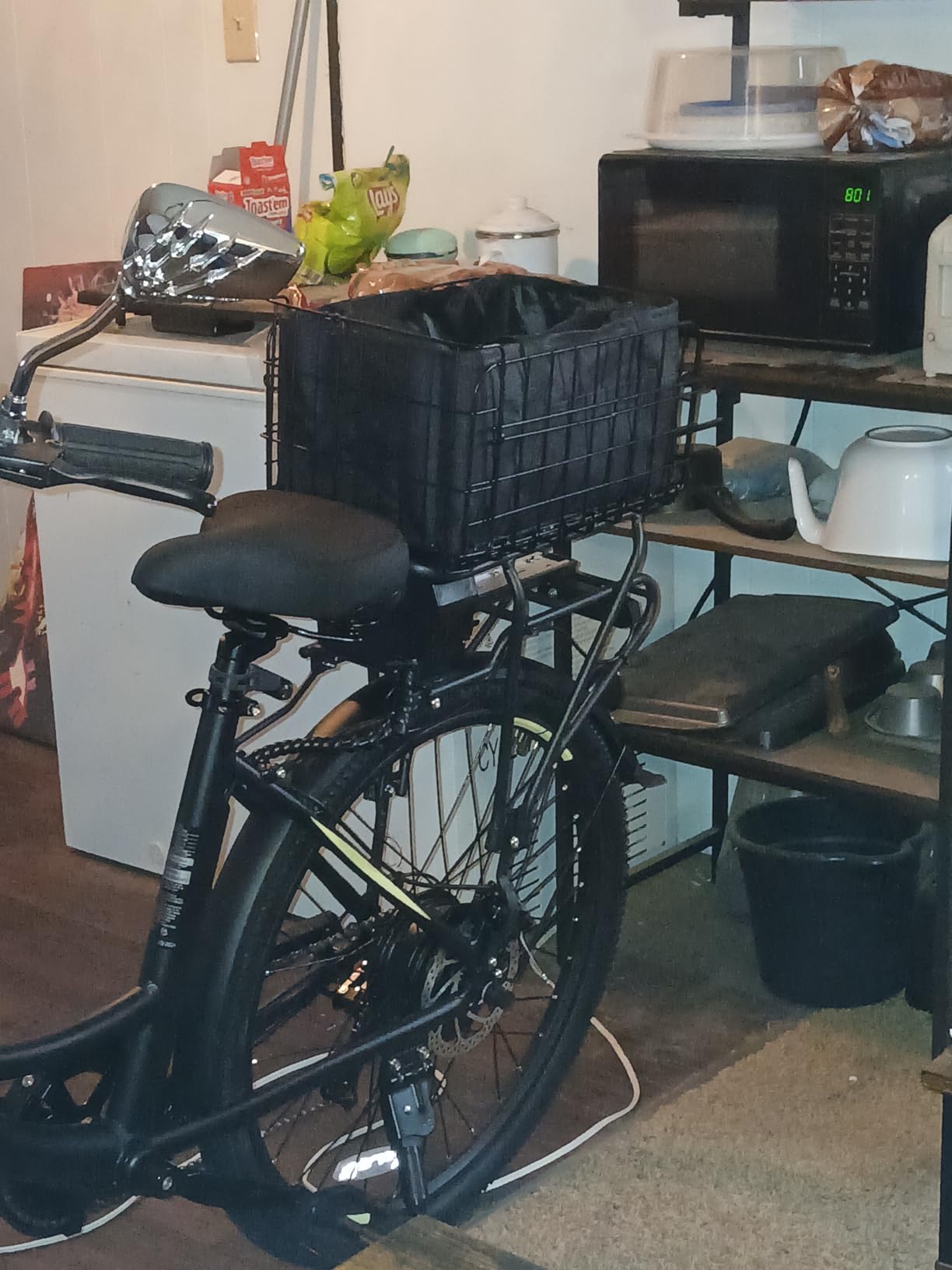 Zacro Bike Basket Rear Large Folding Metal Bicycle Ebike Basket, Quick Release Design for Adult Women/Men Carrying Dogs, Pets, Fruit & Grocery customer photo 2