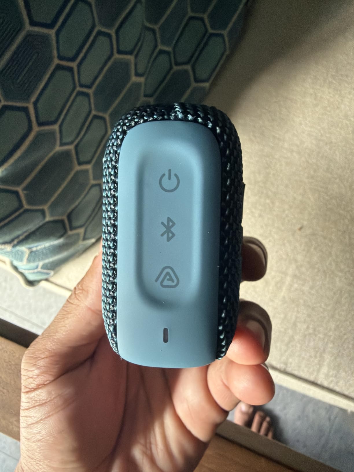 JBL Go 4 - Ultra-Portable, Waterproof and Dustproof Bluetooth Speaker, Big JBL Pro Sound with Punchy bass, 7-Hour Built-in Battery, Made in Part with Recycled Materials (Blue) customer photo 1