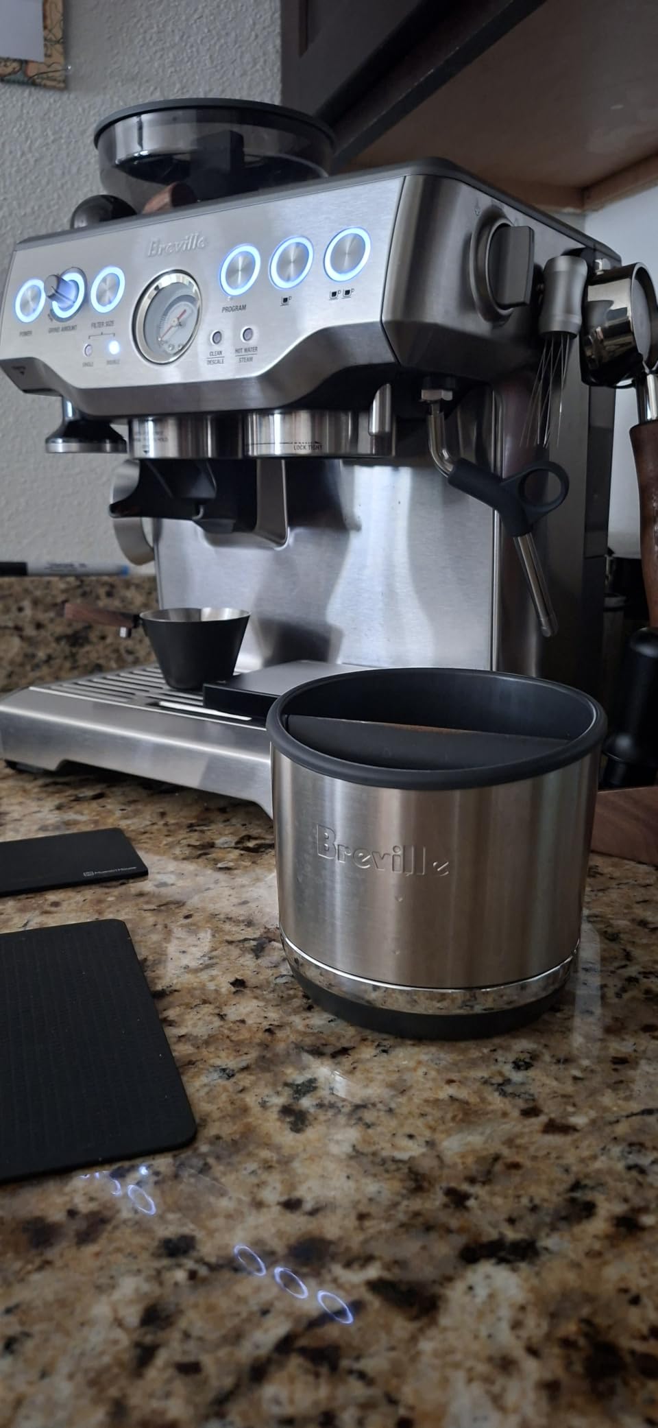 Breville BEA501BSS Knock Box 10 Espresso Accessory, Brushed Stainless Steel | Upgrade your coffee bar with this durable and easy-to-clean knock box featuring a removable bar | 10 puck capacity customer photo 1