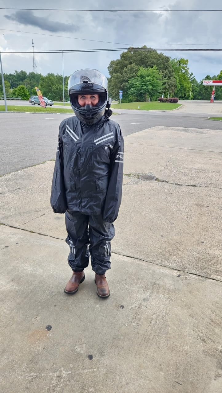 BYKR Waterproof Outdoors Motorcycle Rain Suits for Men & Women Cycling 2-Piece Breathable & Windproof Wet Weather Protection customer photo 2