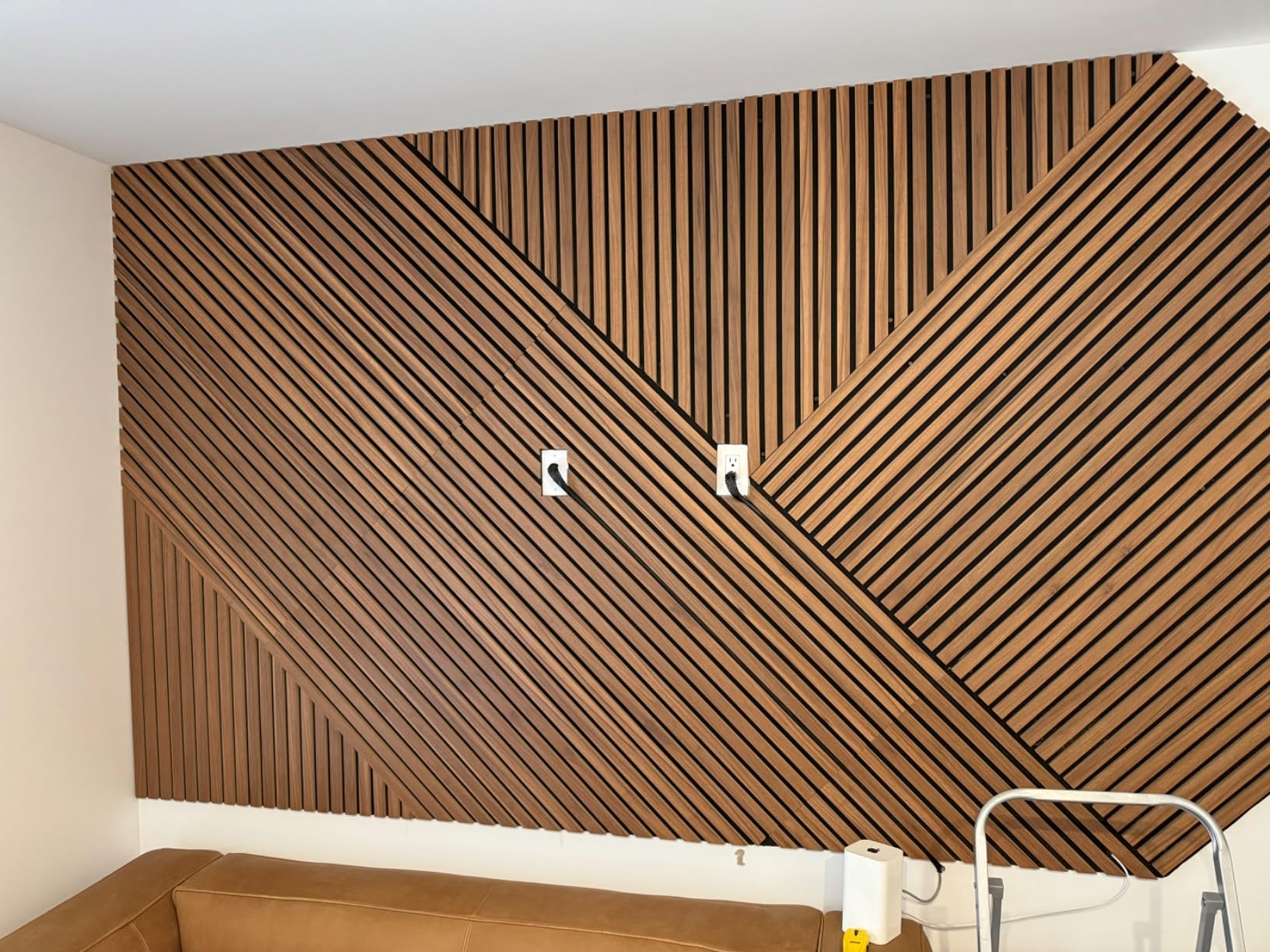 Art3d 4 Pack 47.2 x 23.6in Wood Slat Acoustic Panels for Wall and Ceiling - 3D Fluted Sound Absorbing Panel with Wood Finish - Teak customer photo 2