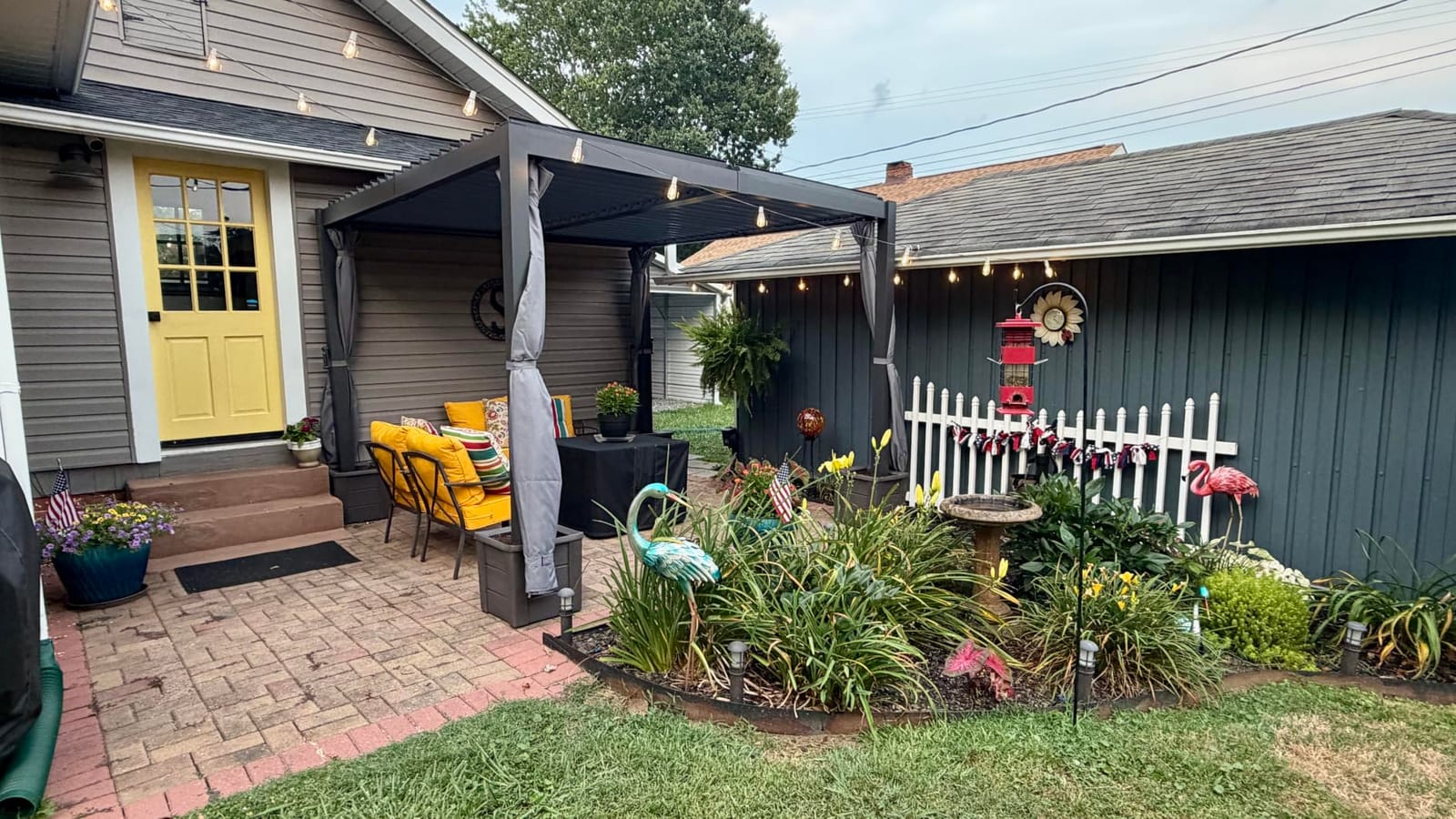 Aoxun Louvered Pergola 12x20 All-Aluminum, Waterproof Curtains and Netting | Outdoor Gazebo with 2 Independent Adjustable Roofs, Integrated Drainage System customer photo 2