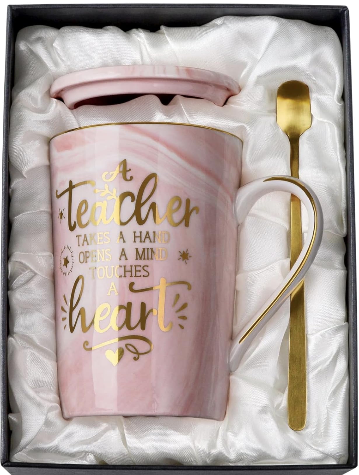 Graduation Gifts for Her 2026 - She Believed She Could So She Did Mug - Valentines Spiritual Motivational Congratulations Gifts for Women, 14oz Pink Ceramic Marble Gold Print Coffee Cup, Nicely Boxed customer photo 2