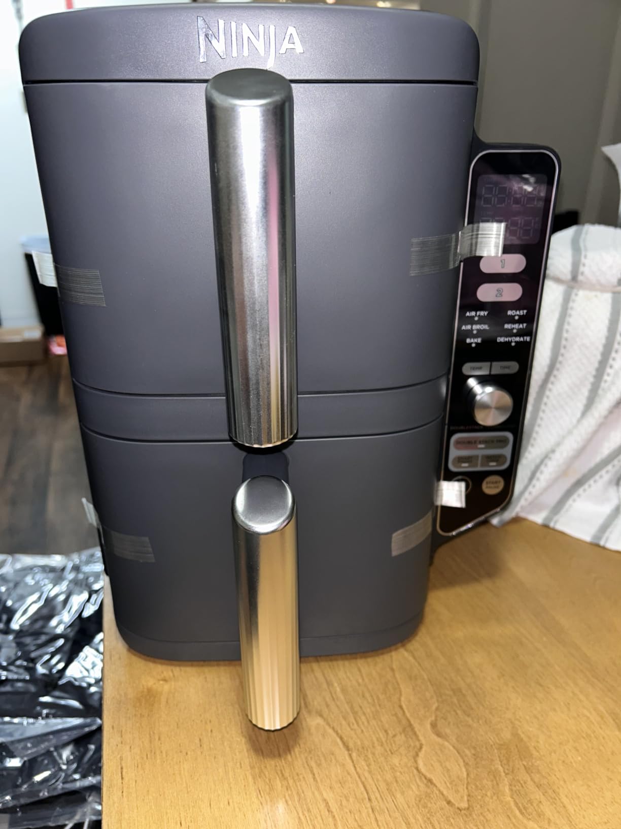 Ninja Air Fryer DoubleStack XL, 10 Qt, 6-in-1, Deep Grey, SL401 | Air fry, broil, roast, bake, reheat, dehydrate, Cooks 4 foods at once, Fits 5 lb chicken customer photo 1